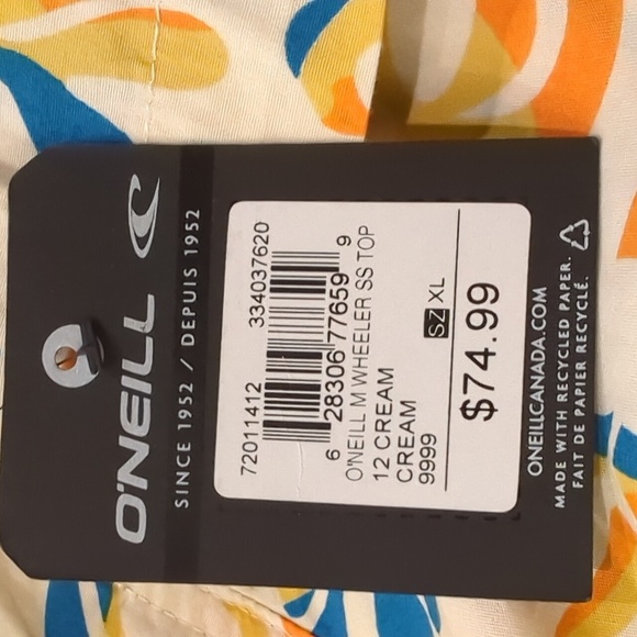 NWT O'Neill Men's Oasis Eco Short Sleeve Modern Shirt Size XL or XXL - Picture 14 of 14